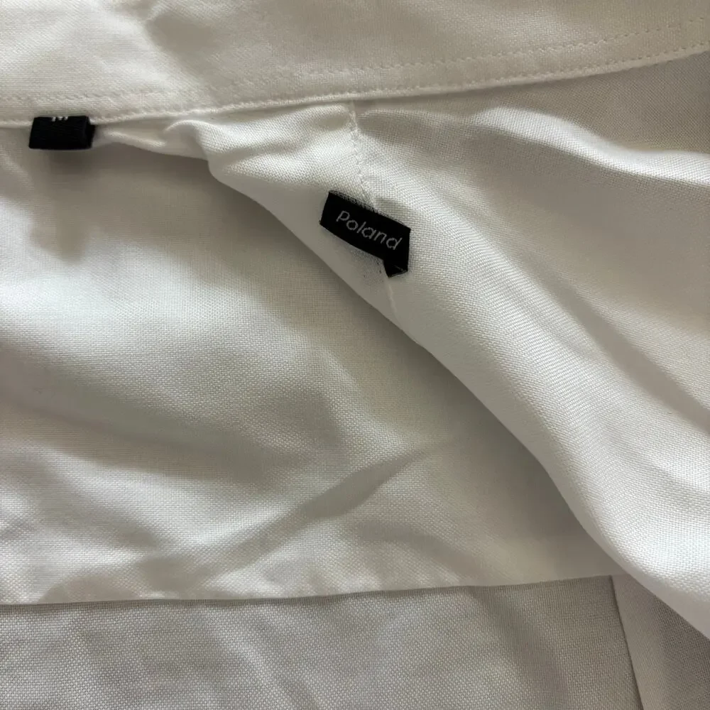 THE KOOPLES | White Fitted Shirt Tone-on-Tone Skeletons Embroidered Sz M